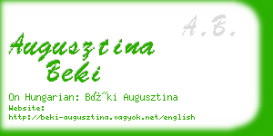 augusztina beki business card